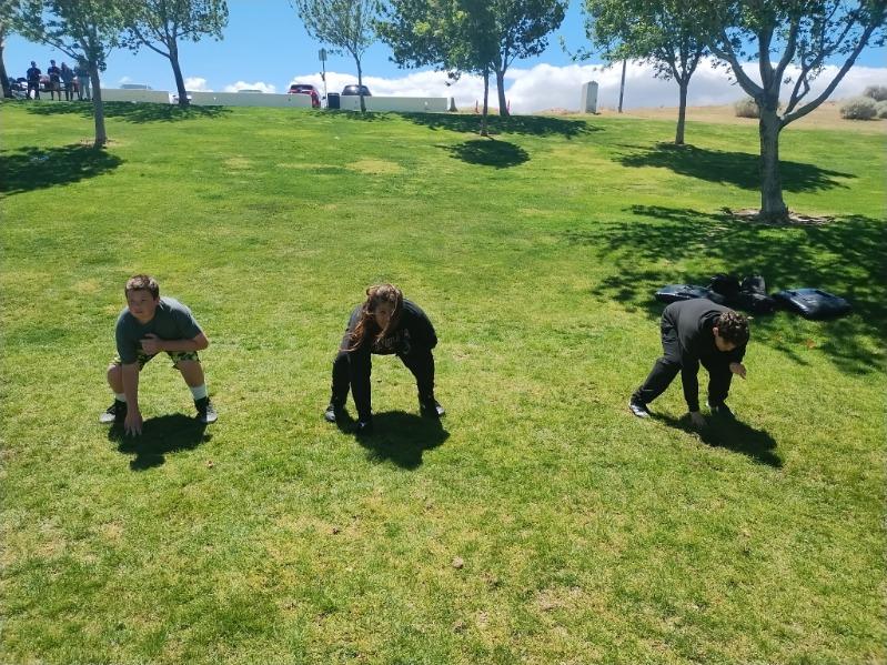 Rise Tackle Football youth athletes training at Arnie Quinones Park in Palmdale CA